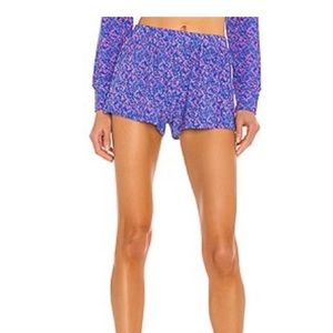 Stripe & stare blue and pink floral shorts